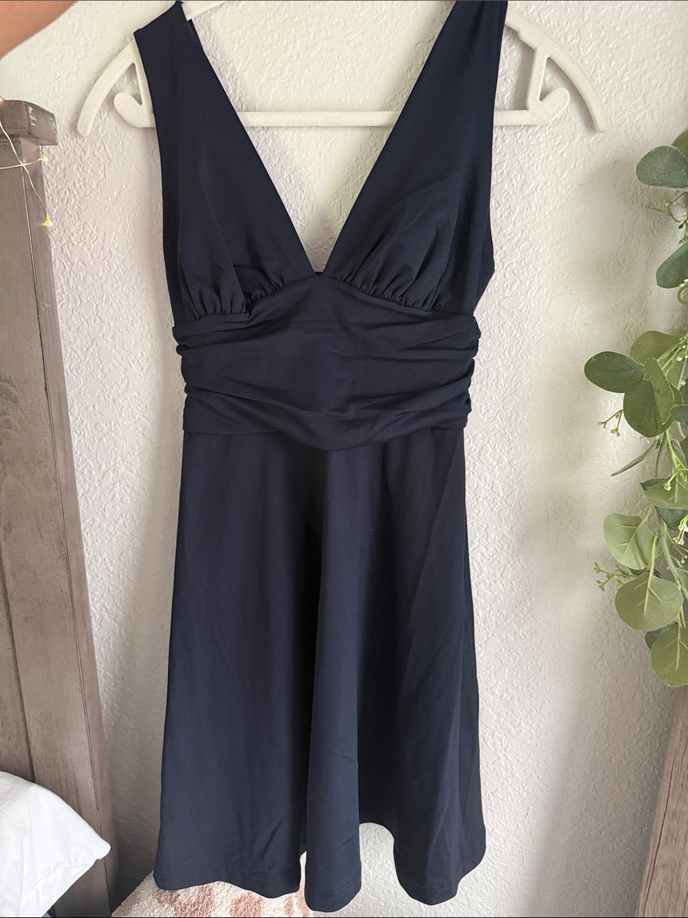 Susana Monaco Navy Blue V-Neck Mini Dress